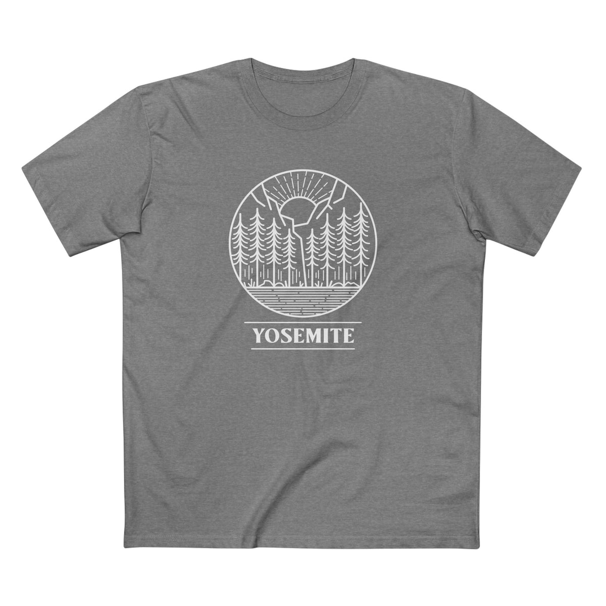 Yosemite National Park T-Shirt Sunrise Graphic in Athletic Heather