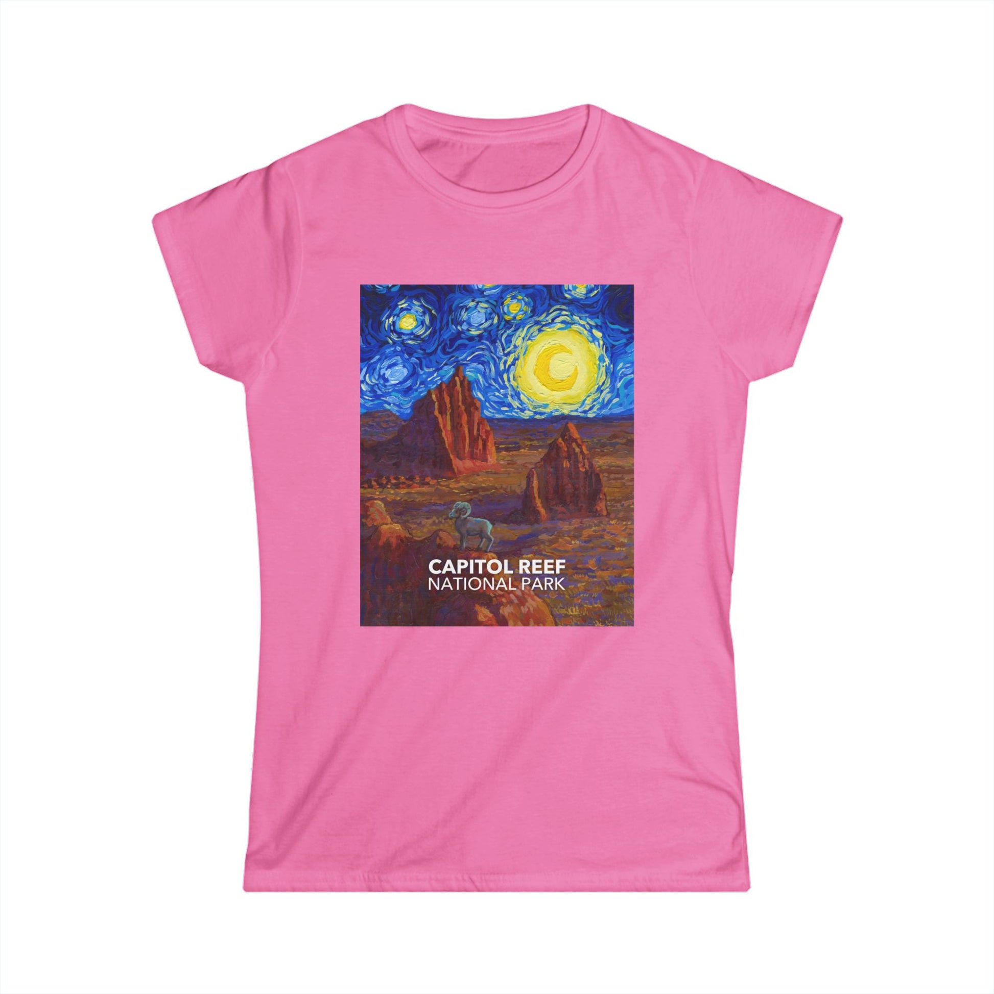 Capitol Reef National Park T-Shirt - Women's Starry Night — Van Gogh ‘Starry Night’-style design — gallery image 6
