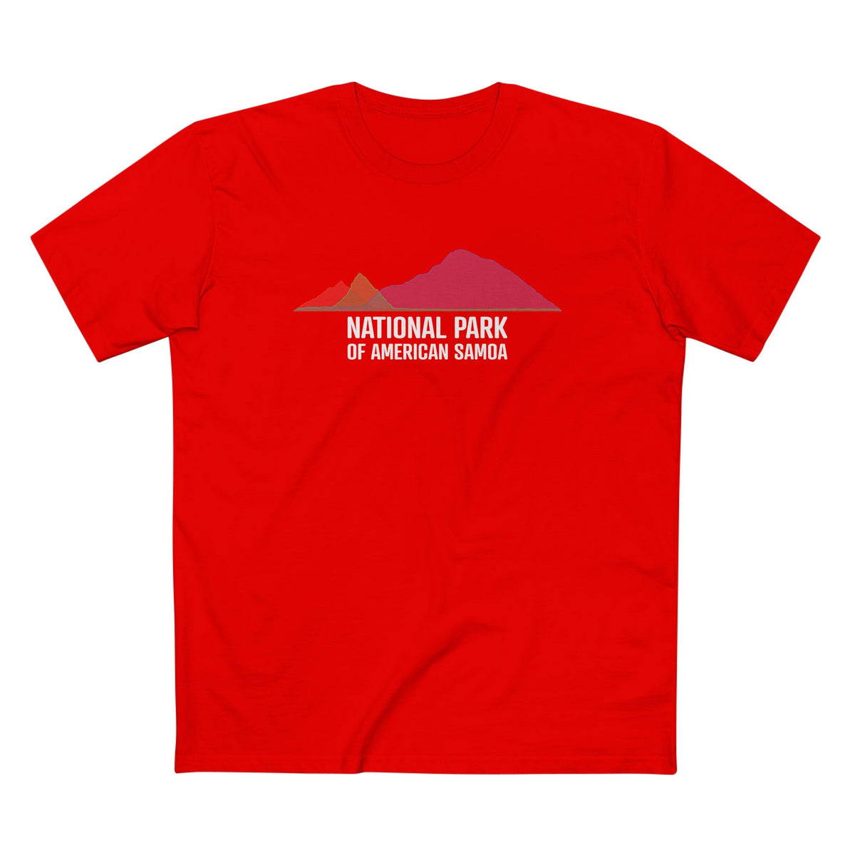National Park of American Samoa T-Shirt - Histogram Design in Red