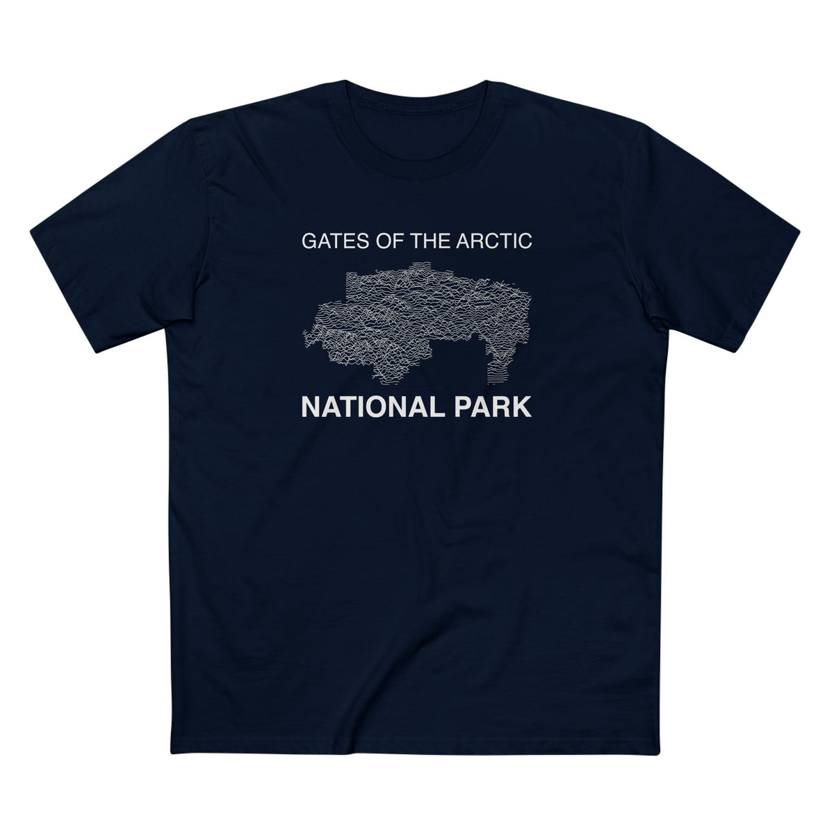 Gates of the Arctic National Park T-Shirt Lines in Navy