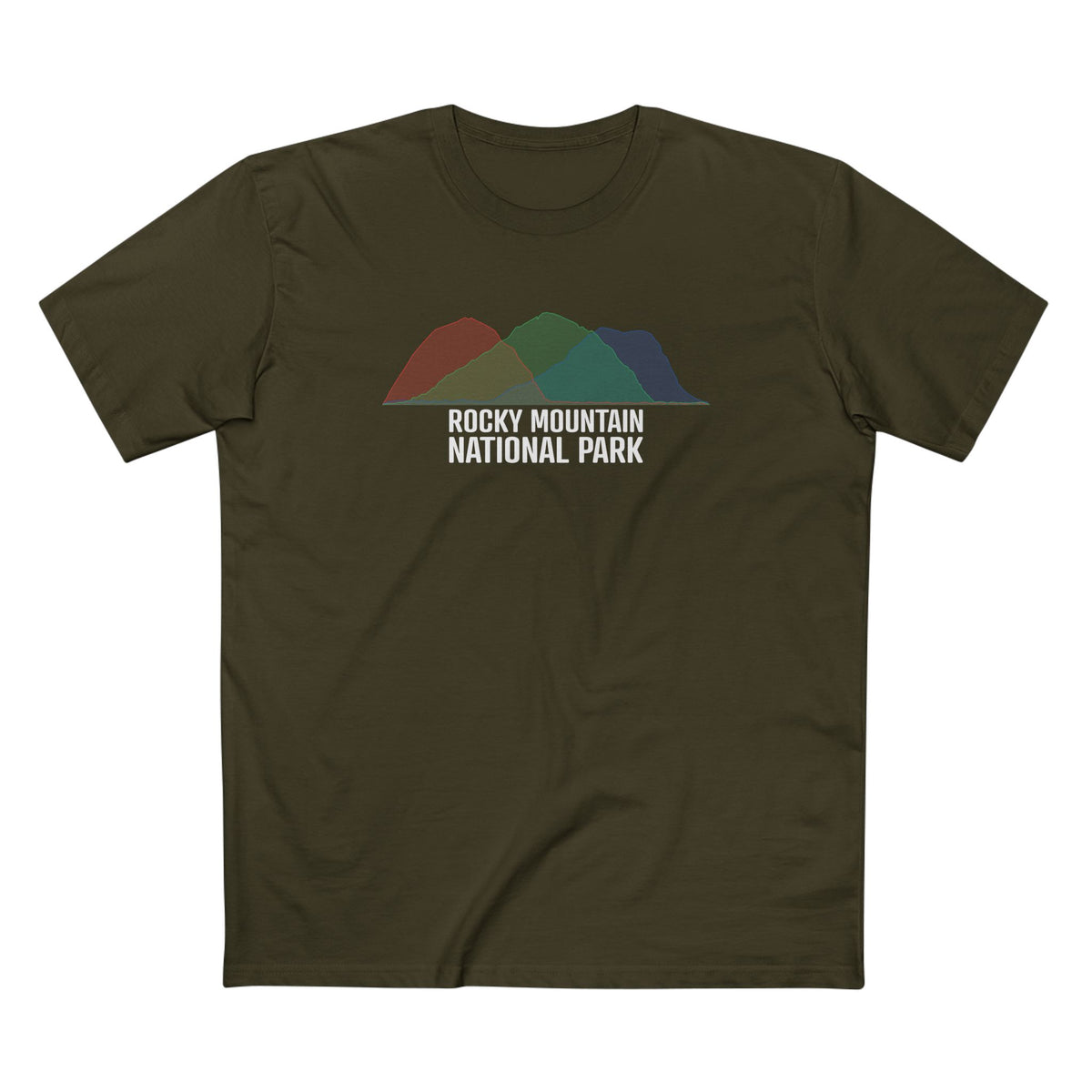 Rocky Mountain National Park T-Shirt - Histogram Design in Army