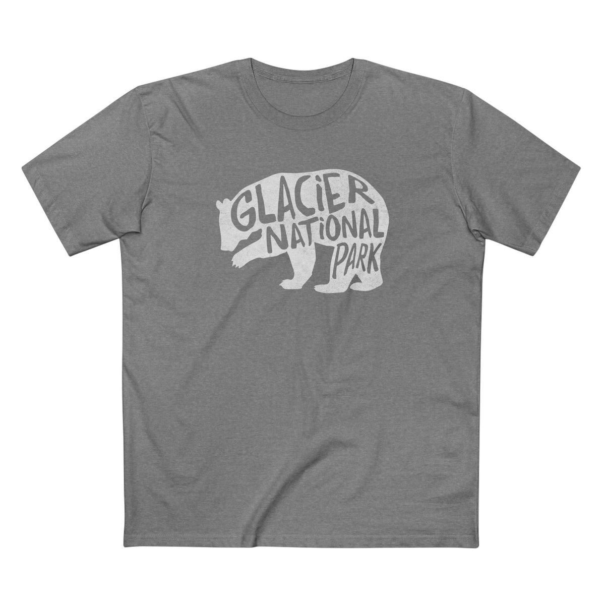 Glacier National Park T-Shirt - Grizzly Bear in Athletic Heather
