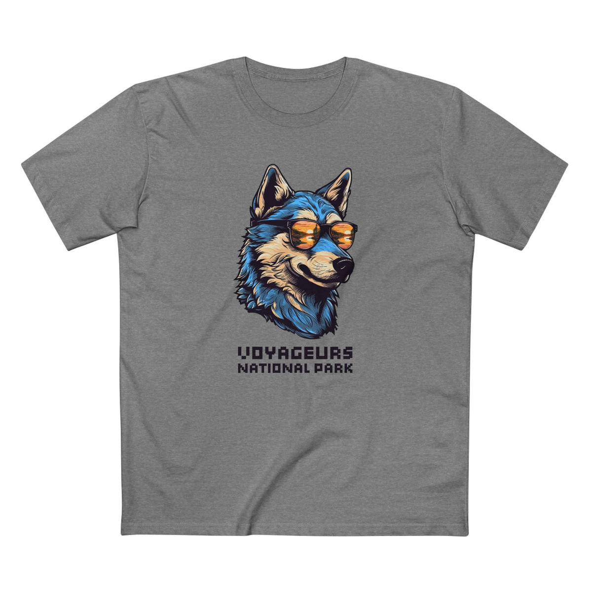 Voyageurs National Park T-Shirt - Smooth Wolf in Athletic Heather