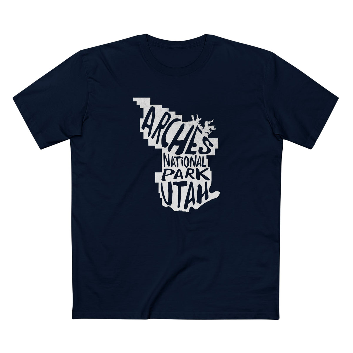 Arches National Park T-Shirt - Map in Navy