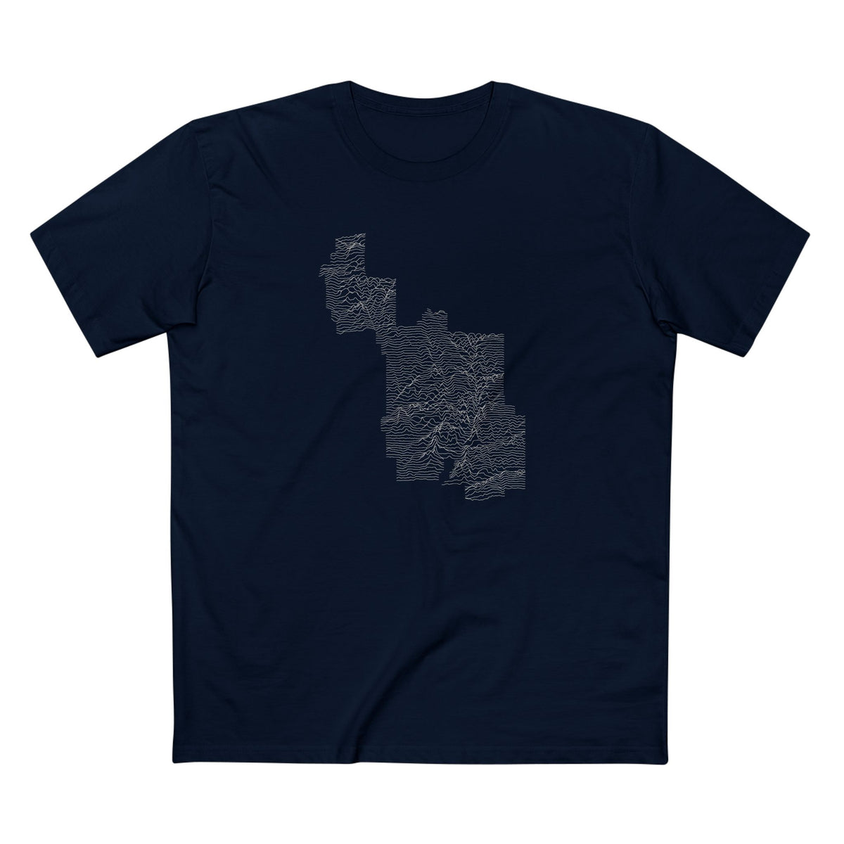 Zion National Park T-Shirt - Topographical Lines in Navy
