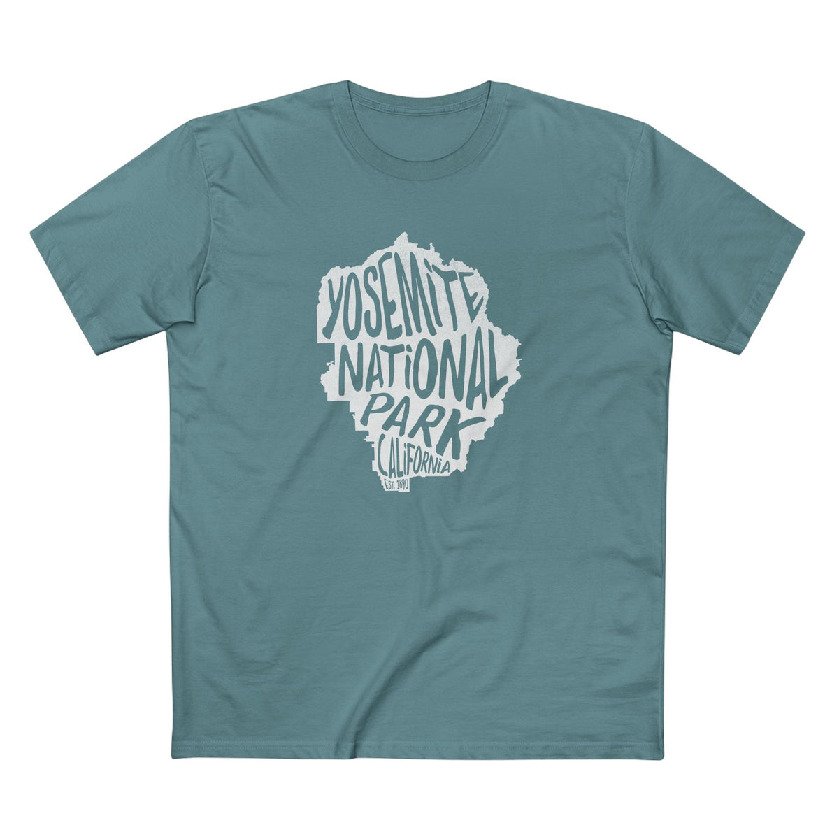 Yosemite National Park T-Shirt - Map in Slate Blue