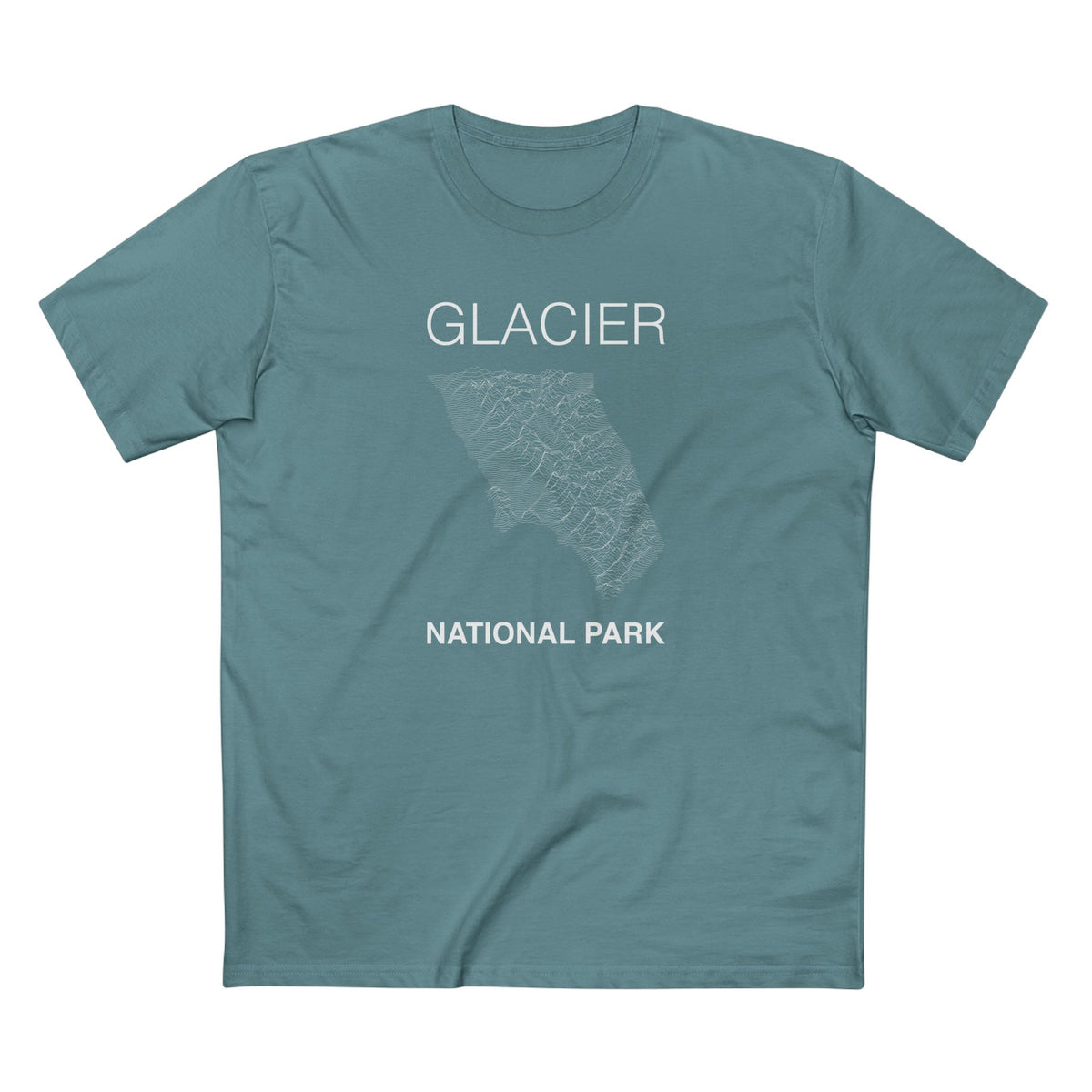 Glacier National Park T-Shirt Lines in Slate Blue
