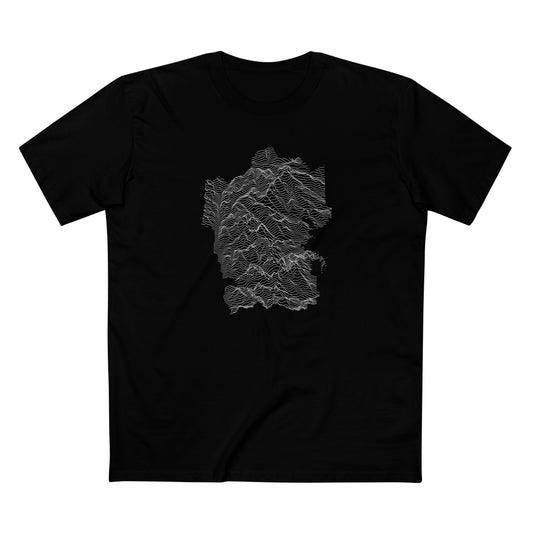 Rocky Mountain National Park T-Shirt - Topographical Lines in Black