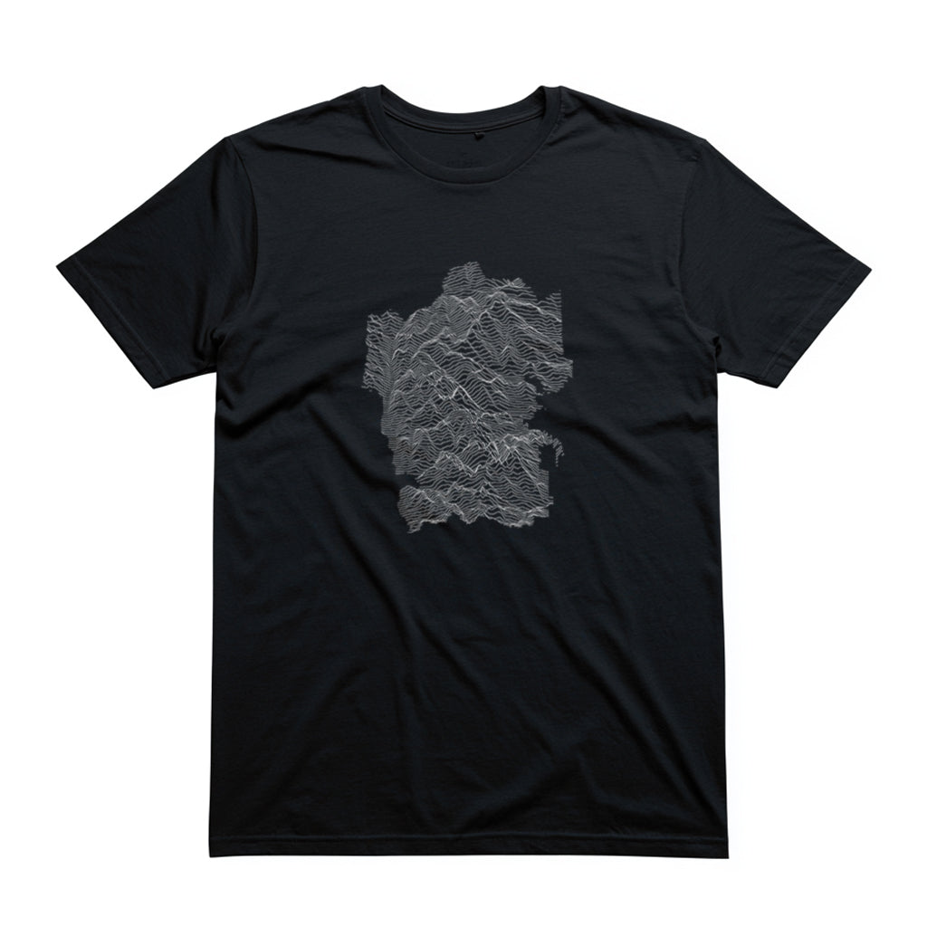 Rocky Mountain National Park T-Shirt - Topographical Lines in Black