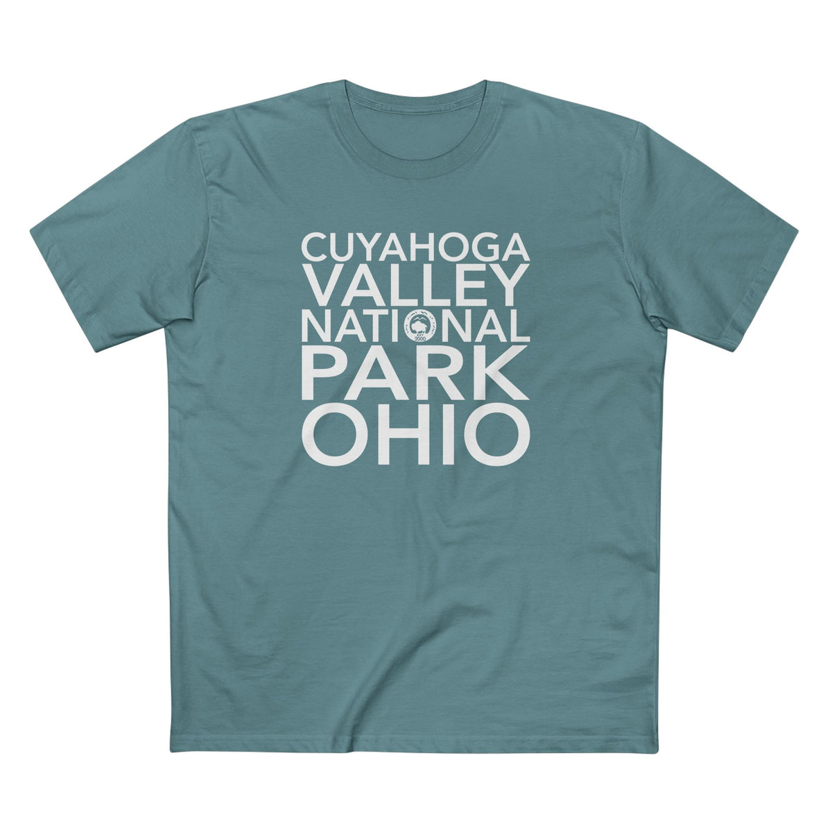 Cuyahoga Valley National Park T-Shirt Block Text in Slate Blue