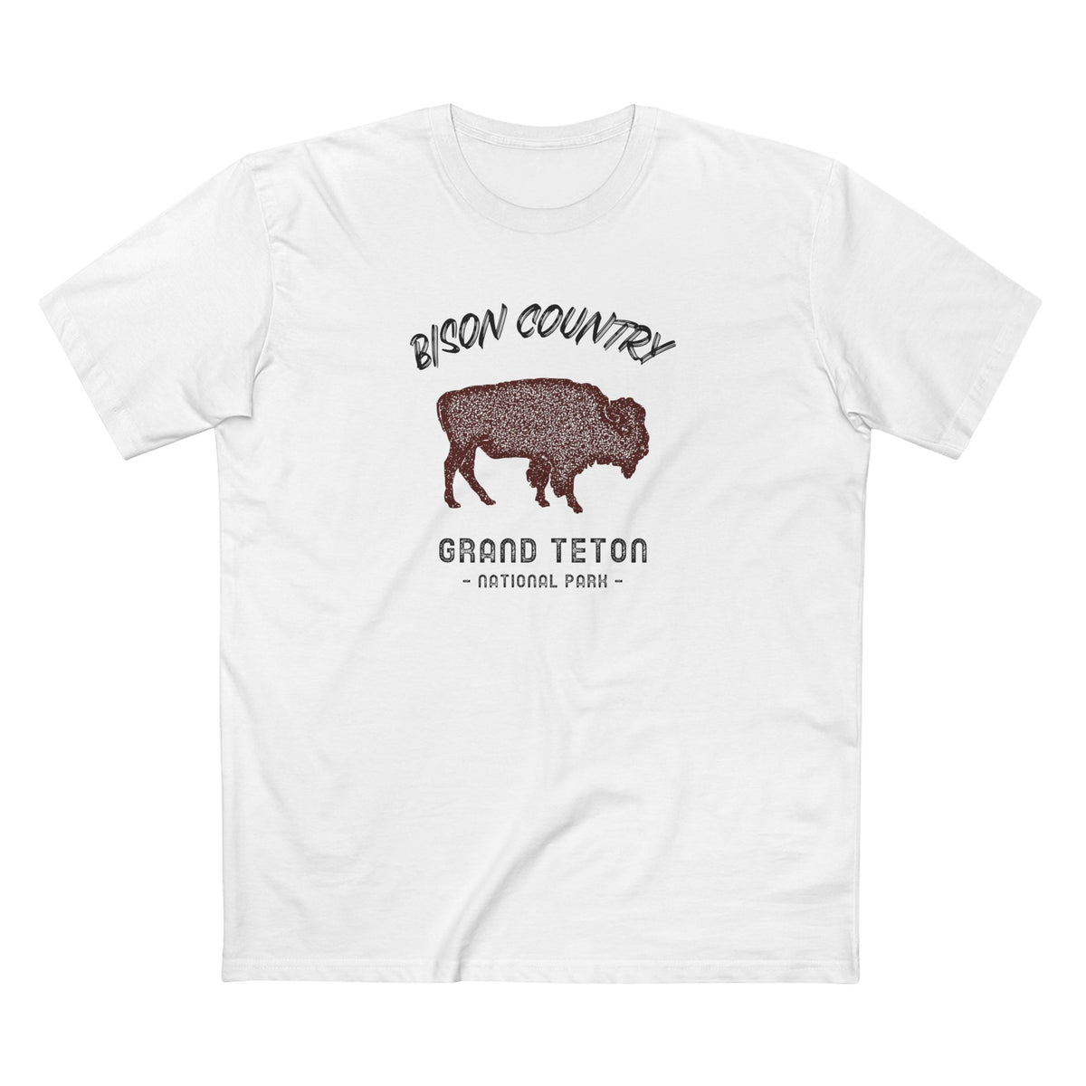 Grand Teton National Park T-Shirt - Bison Country in White