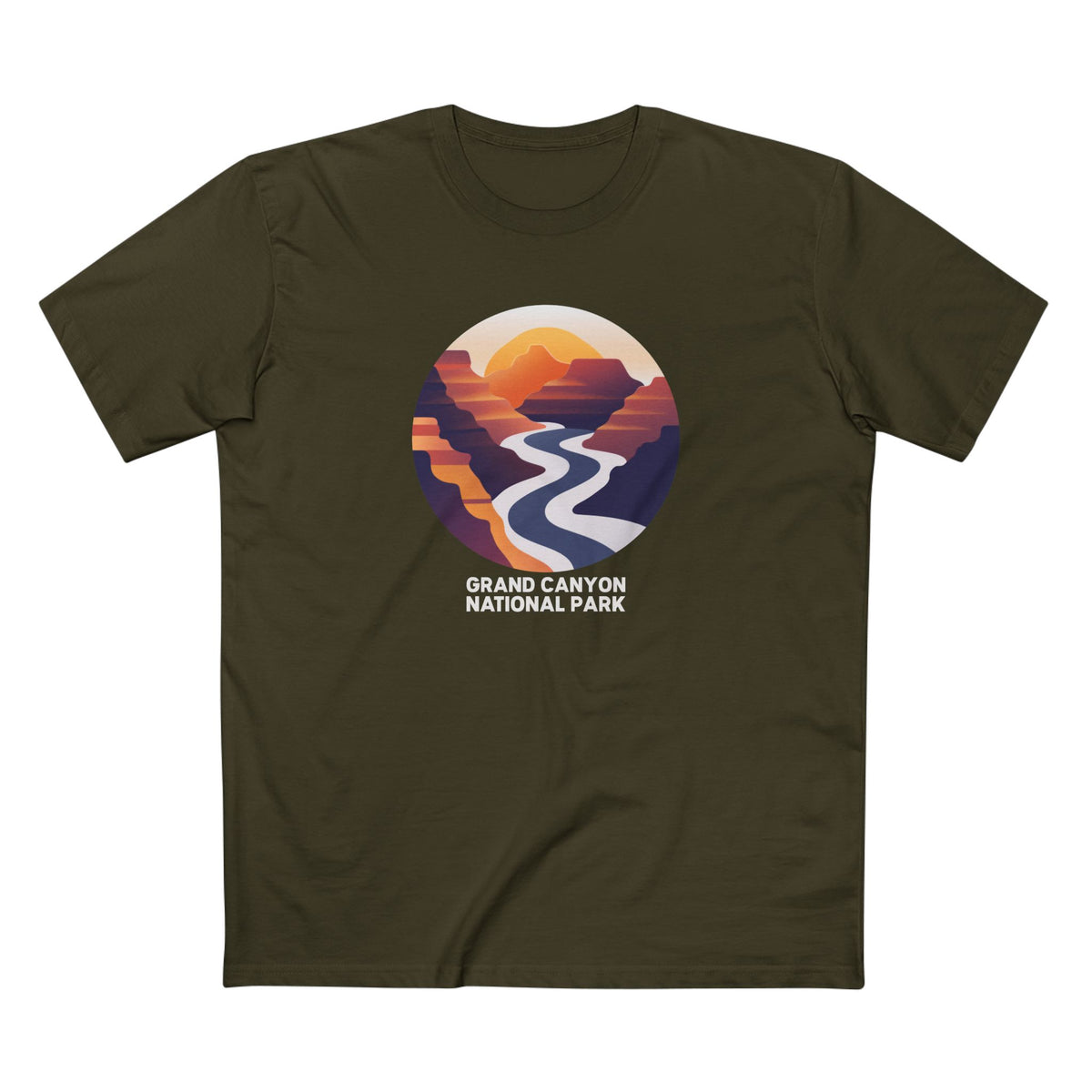 Grand Canyon National Park T-Shirt - Stylized Logo Design in Army