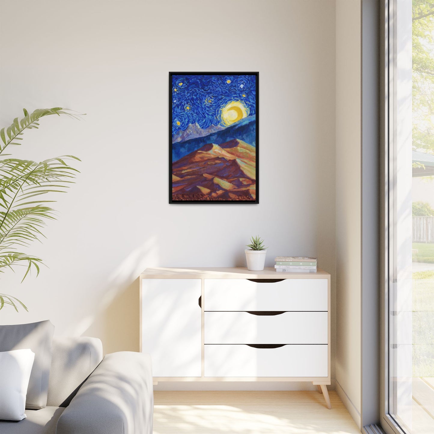 Great Sand Dunes National Park Framed Canvas - The Starry Night