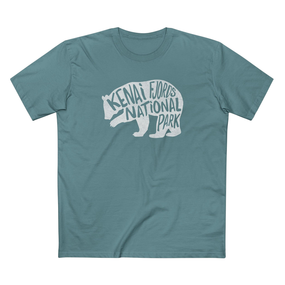 Kenai Fjords National Park T-Shirt - Grizzly Bear in Slate Blue