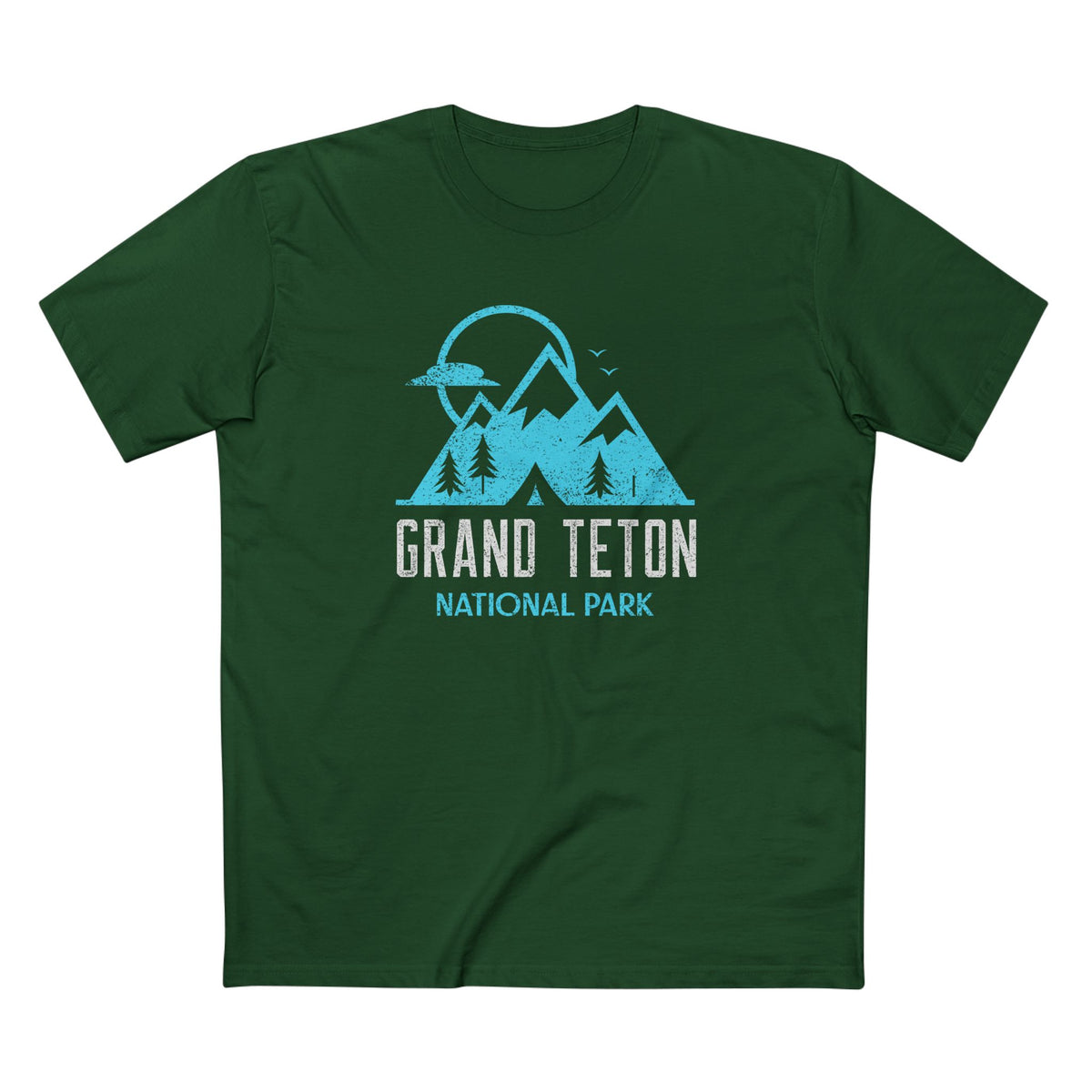 Grand Teton National Park T-Shirt Stamp in Forest Green