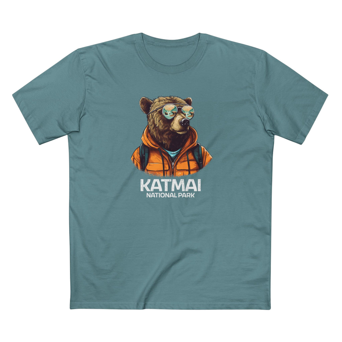 Katmai National Park T-Shirt - Grizzly Bear in Slate Blue