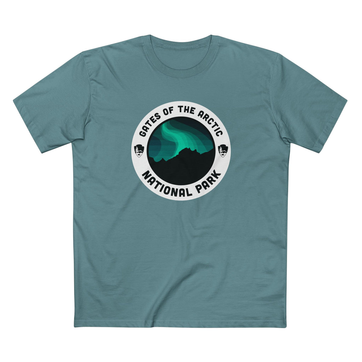 Gates of the Arctic National Park T-Shirt - Round Badge Design in Slate Blue