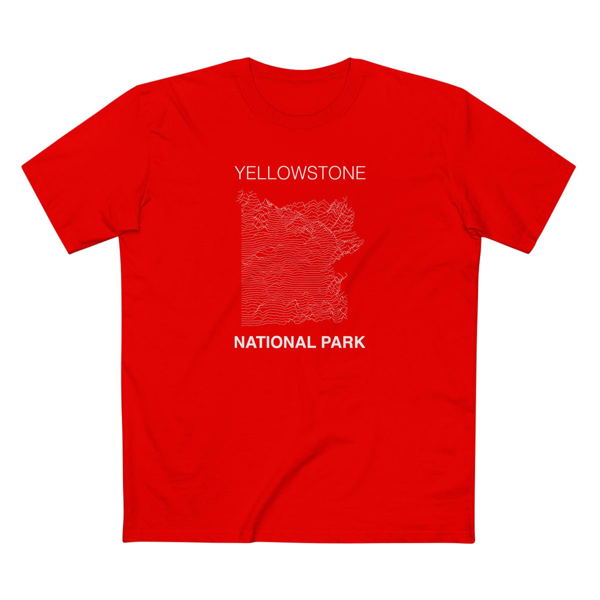 Yellowstone National Park T-Shirt Lines in Red