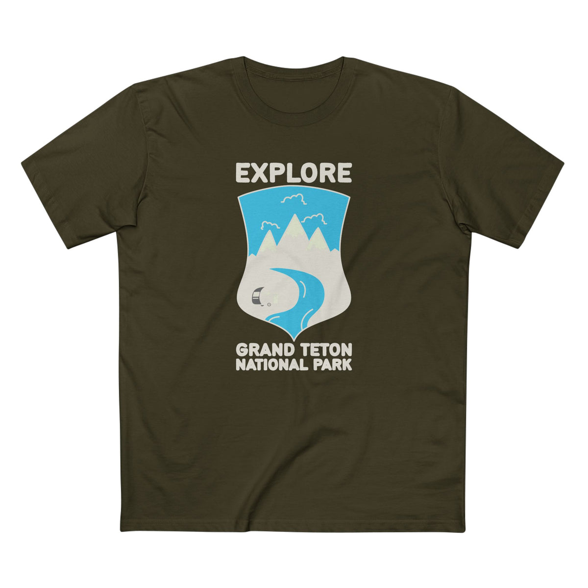 Grand Teton National Park T-Shirt - Camper in Army