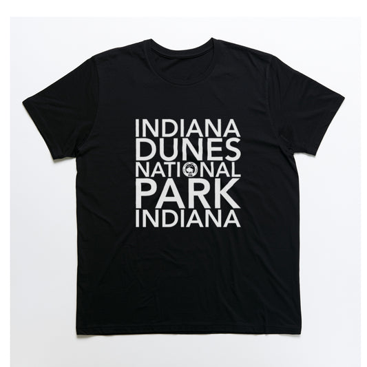 Indiana Dunes National Park T-Shirt Block Text in Black