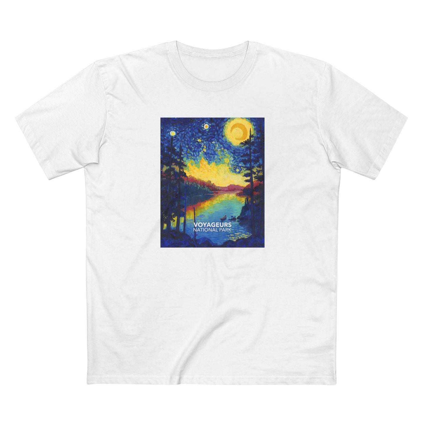 Voyageurs National Park T-Shirt - The Starry Night in White