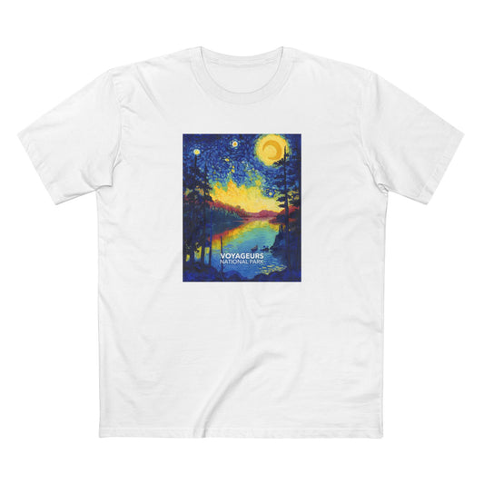 Voyageurs National Park T-Shirt - The Starry Night in White