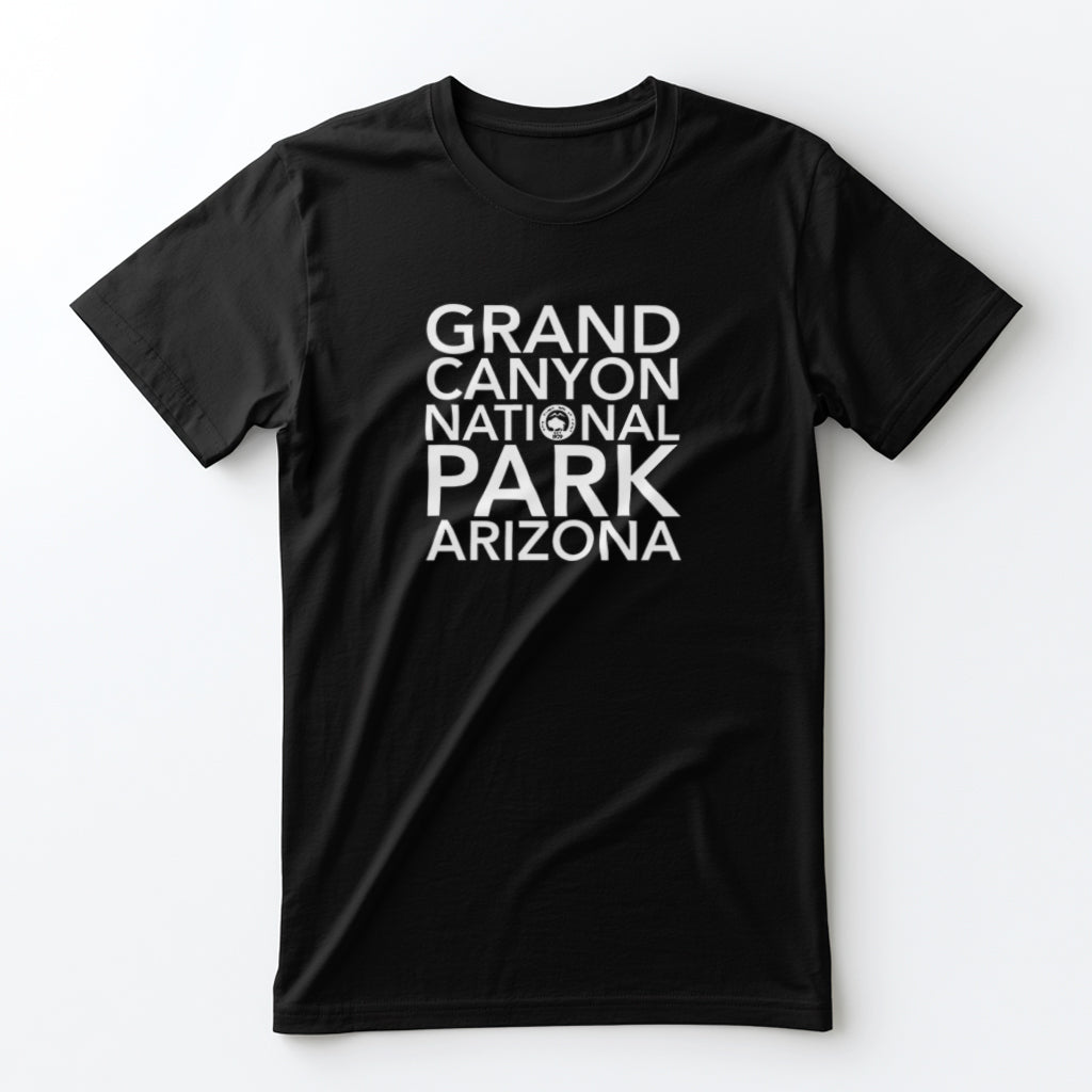 Grand Canyon National Park T-Shirt Block Text in Black