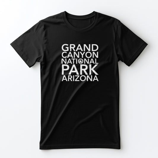 Grand Canyon National Park T-Shirt Block Text in Black