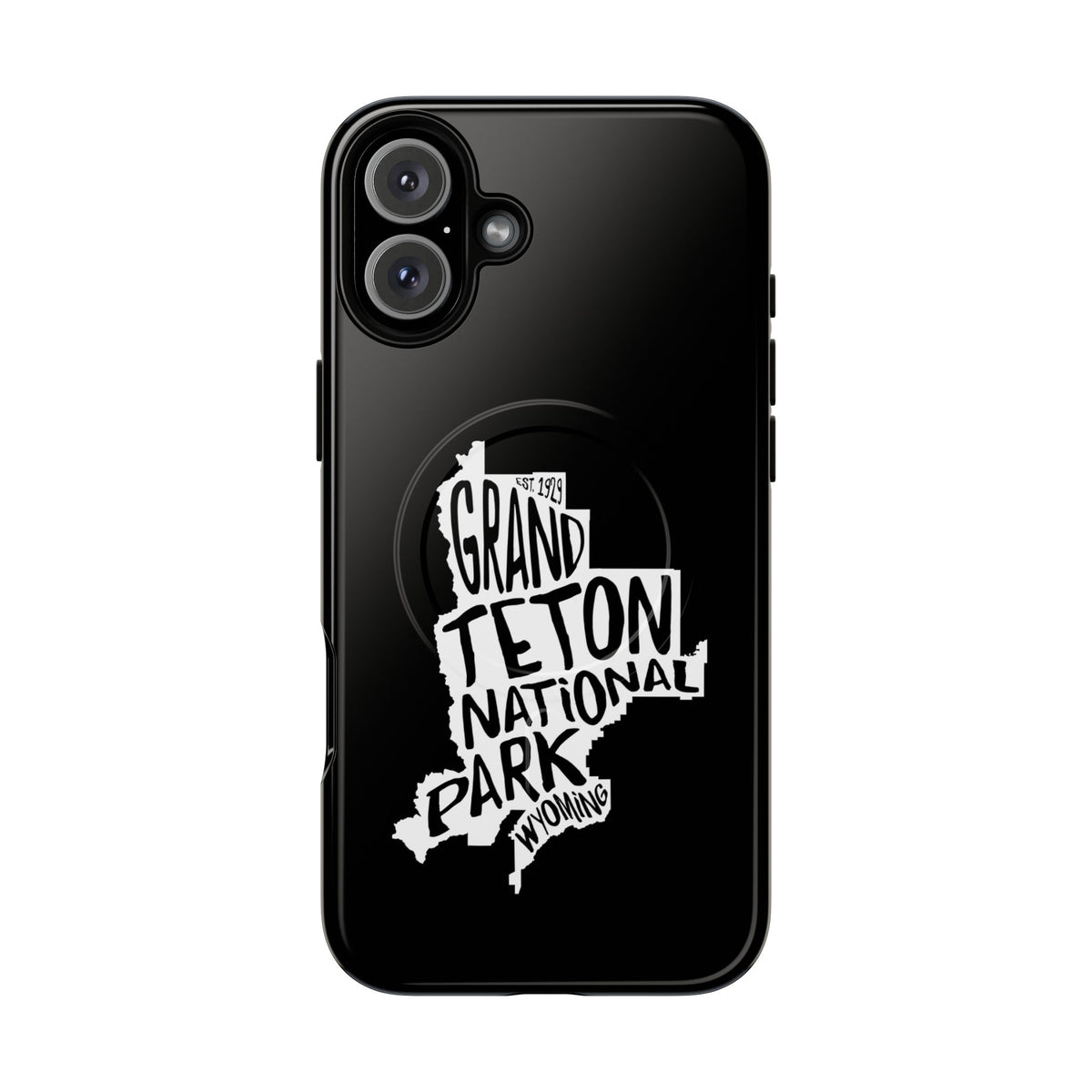 Grand Teton National Park iPhone Case with MagSafe - Map Design