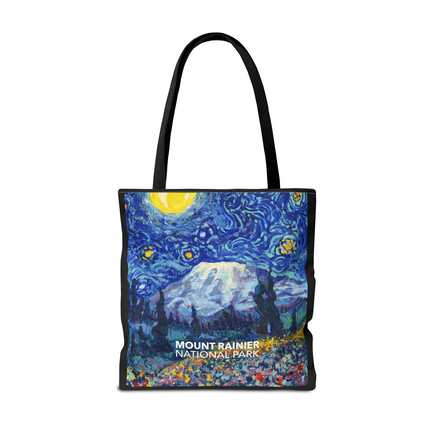 Mount Rainier National Park Tote Bag - The Starry Night Large