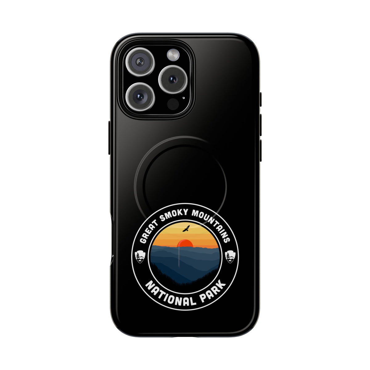 Great Smoky Mountains National Park iPhone Case with MagSafe - Round Emblem Design