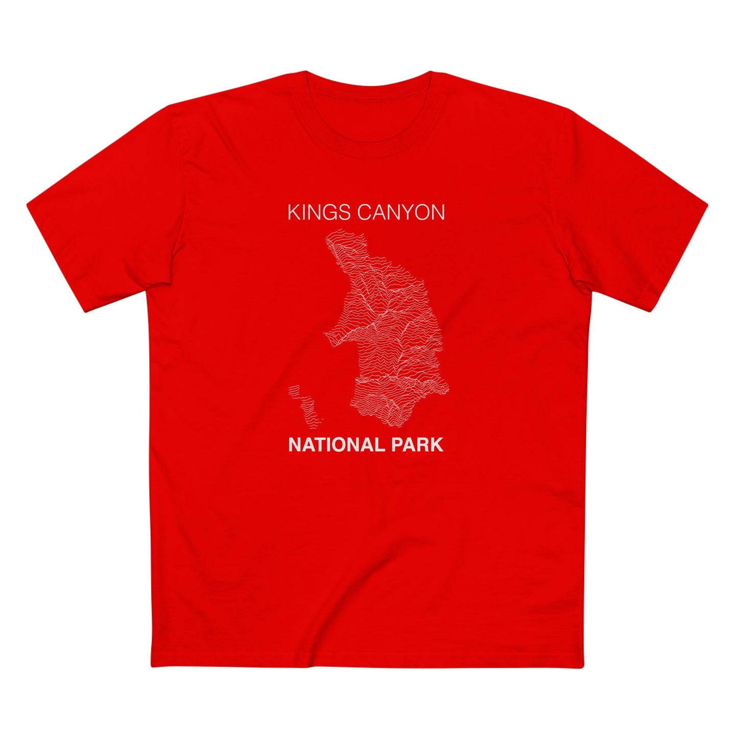Kings Canyon National Park T-Shirt Lines in Red