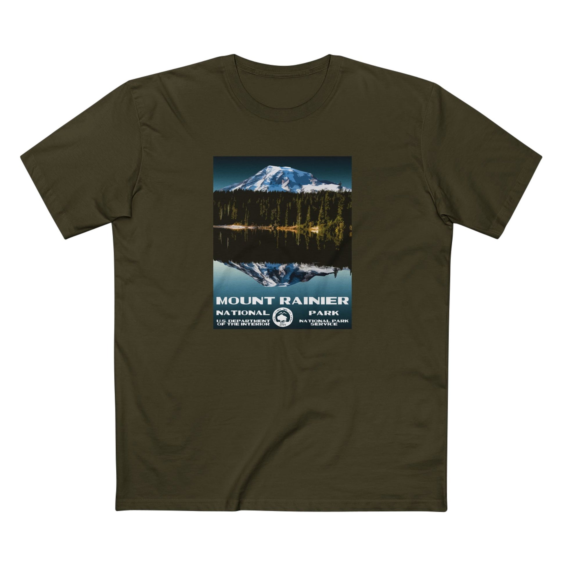 Mount Rainier National Park T-Shirt in Army