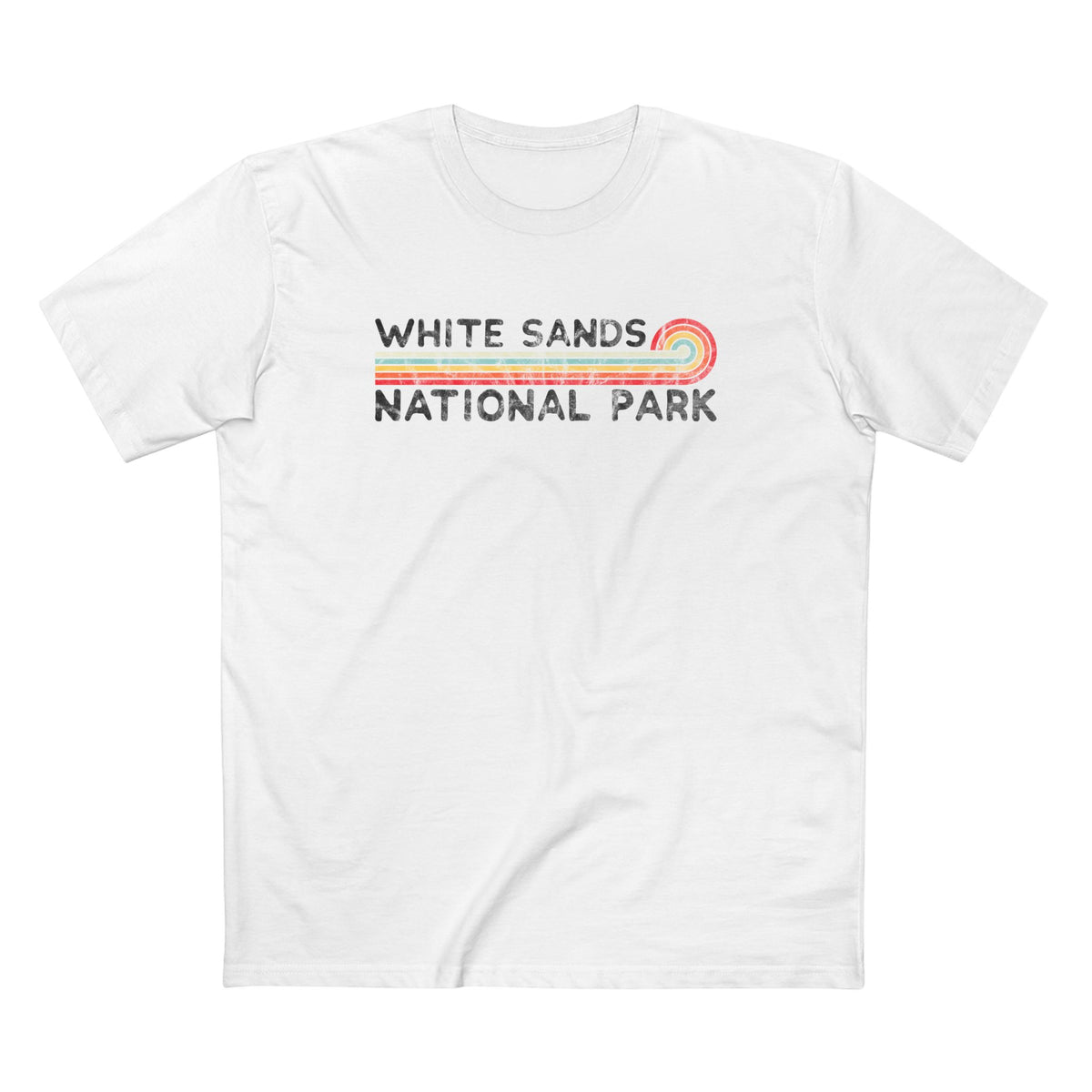 White Sands National Park T-Shirt - Vintage Stretched Sunrise in White