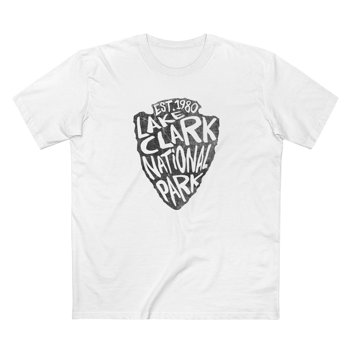 Lake Clark National Park T-Shirt - Arrowhead Design in White