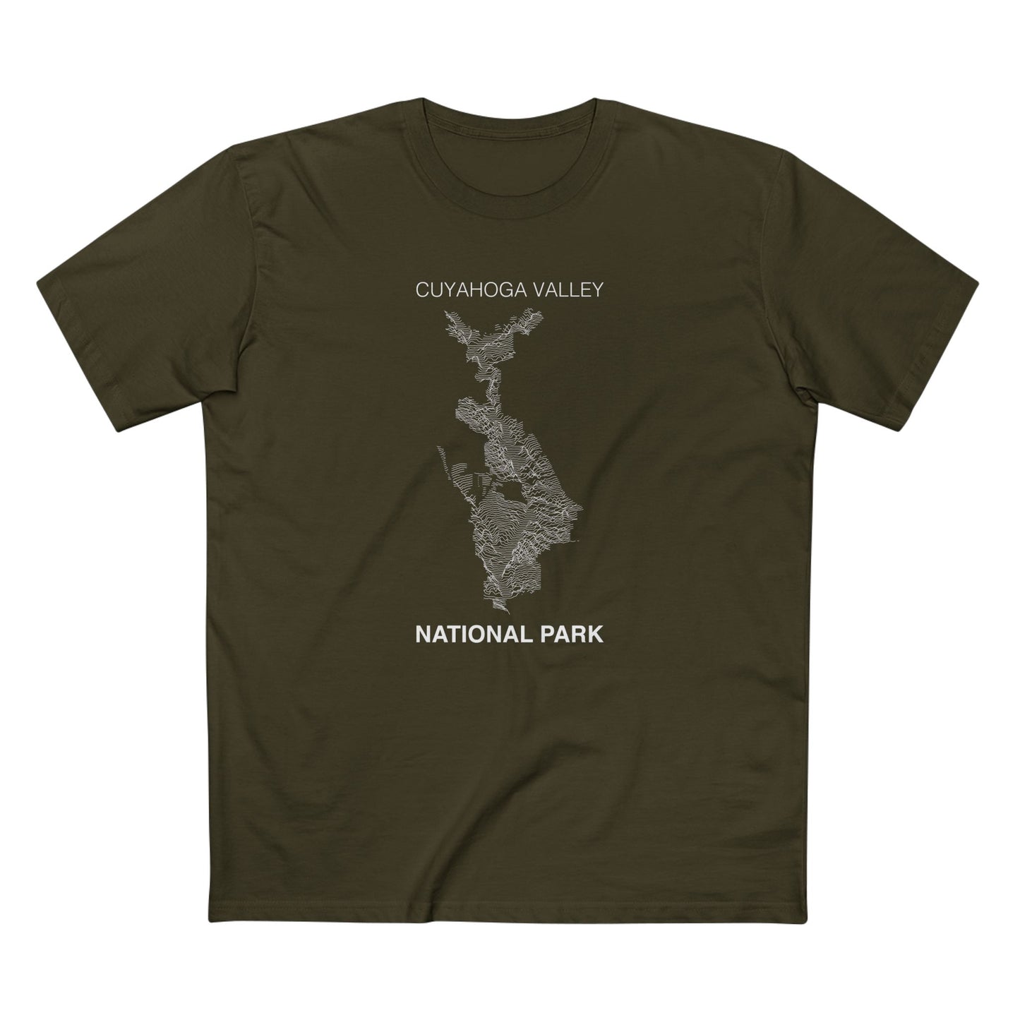 Cuyahoga Valley National Park T-Shirt Lines in Army