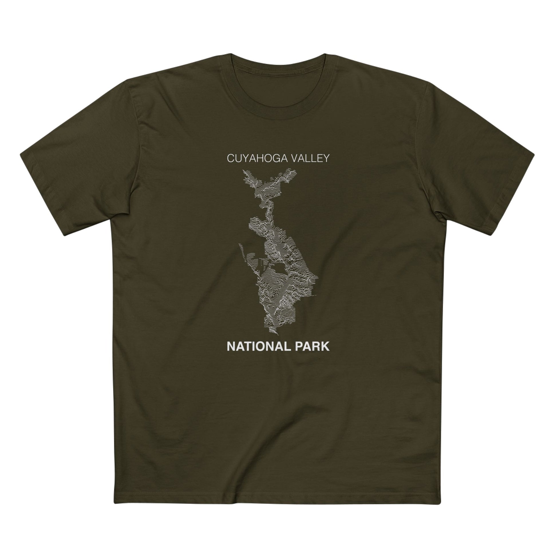 Cuyahoga Valley National Park T-Shirt Lines in Army