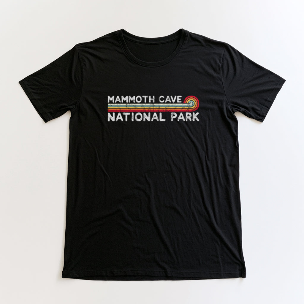 Mammoth Cave National Park T-Shirt - Vintage Stretched Sunrise in Black