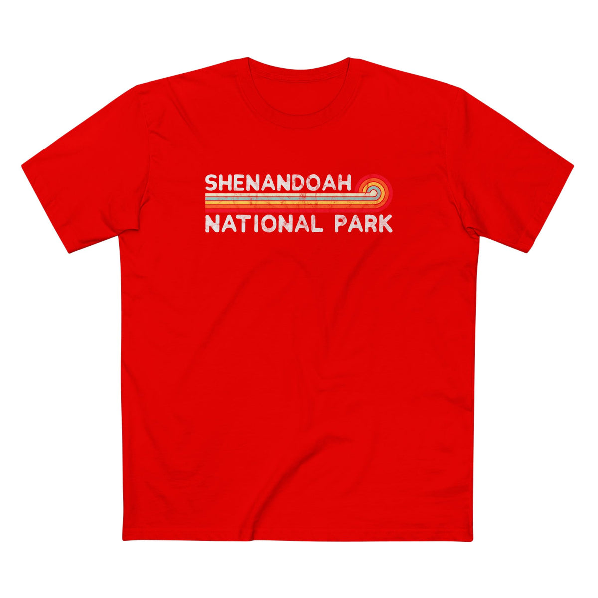Shenandoah National Park T-Shirt - Vintage Stretched Sunrise in Red