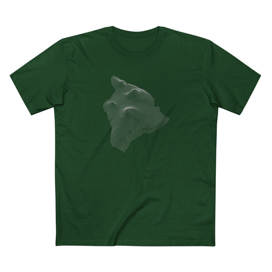 Hawai'i T-Shirt - Topographical Lines in Forest Green