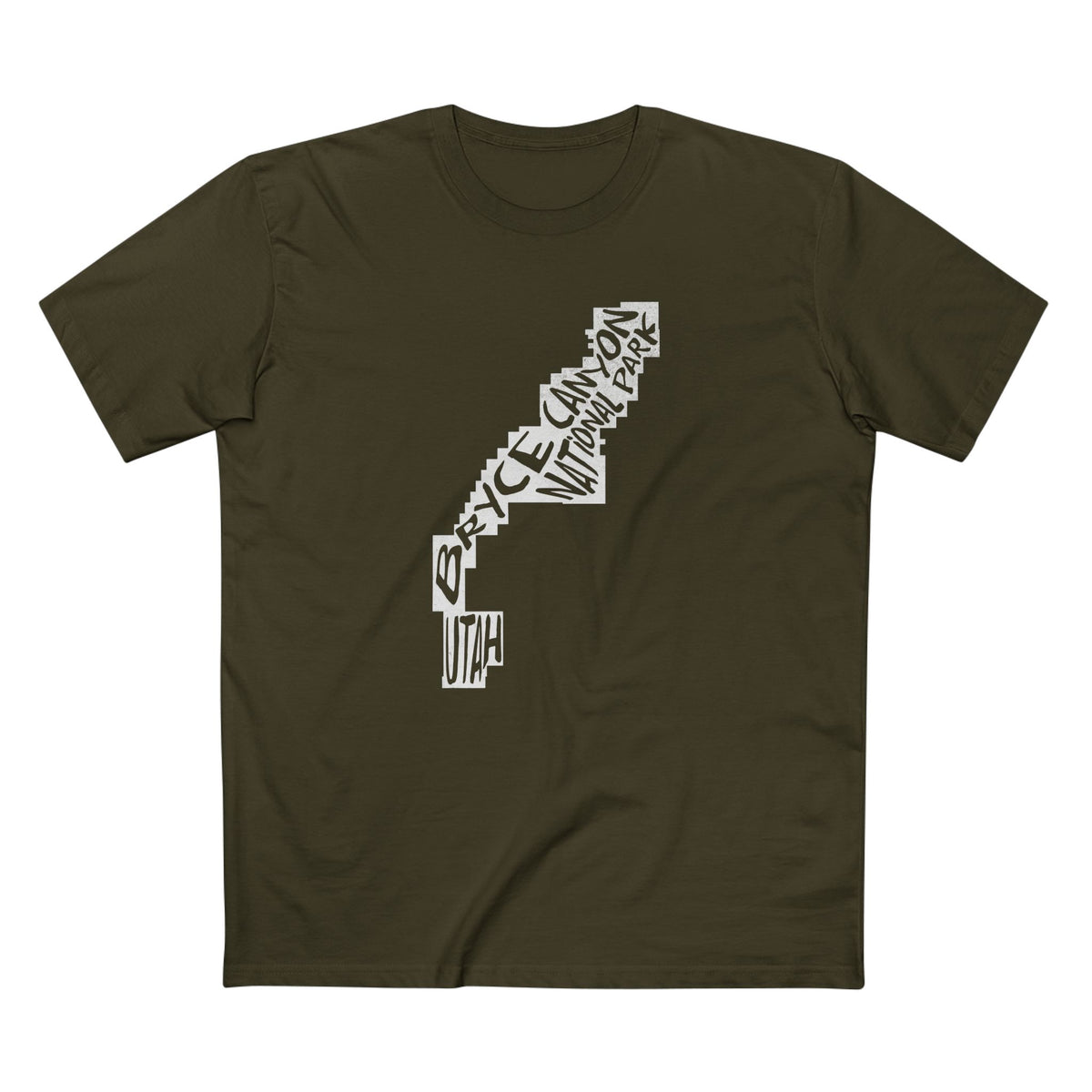 Bryce Canyon National Park T-Shirt - Map in Army