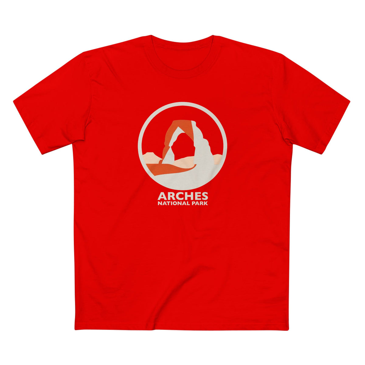 Arches National Park T-Shirt - Round Logo in Red