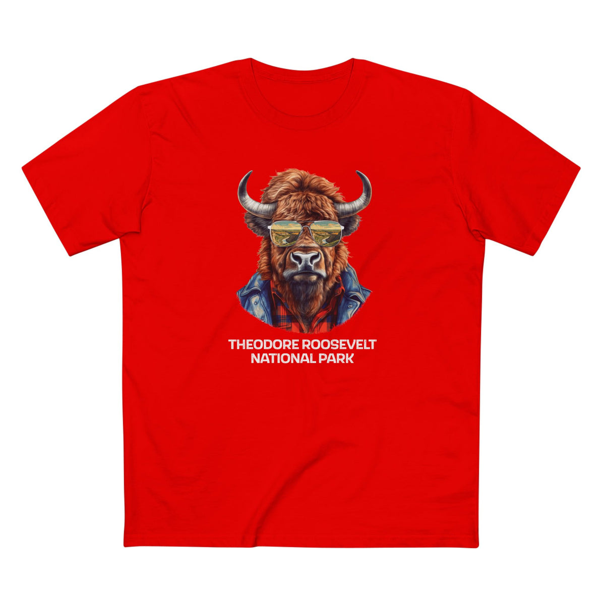 Theodore Roosevelt National Park T-Shirt - Bison in Red
