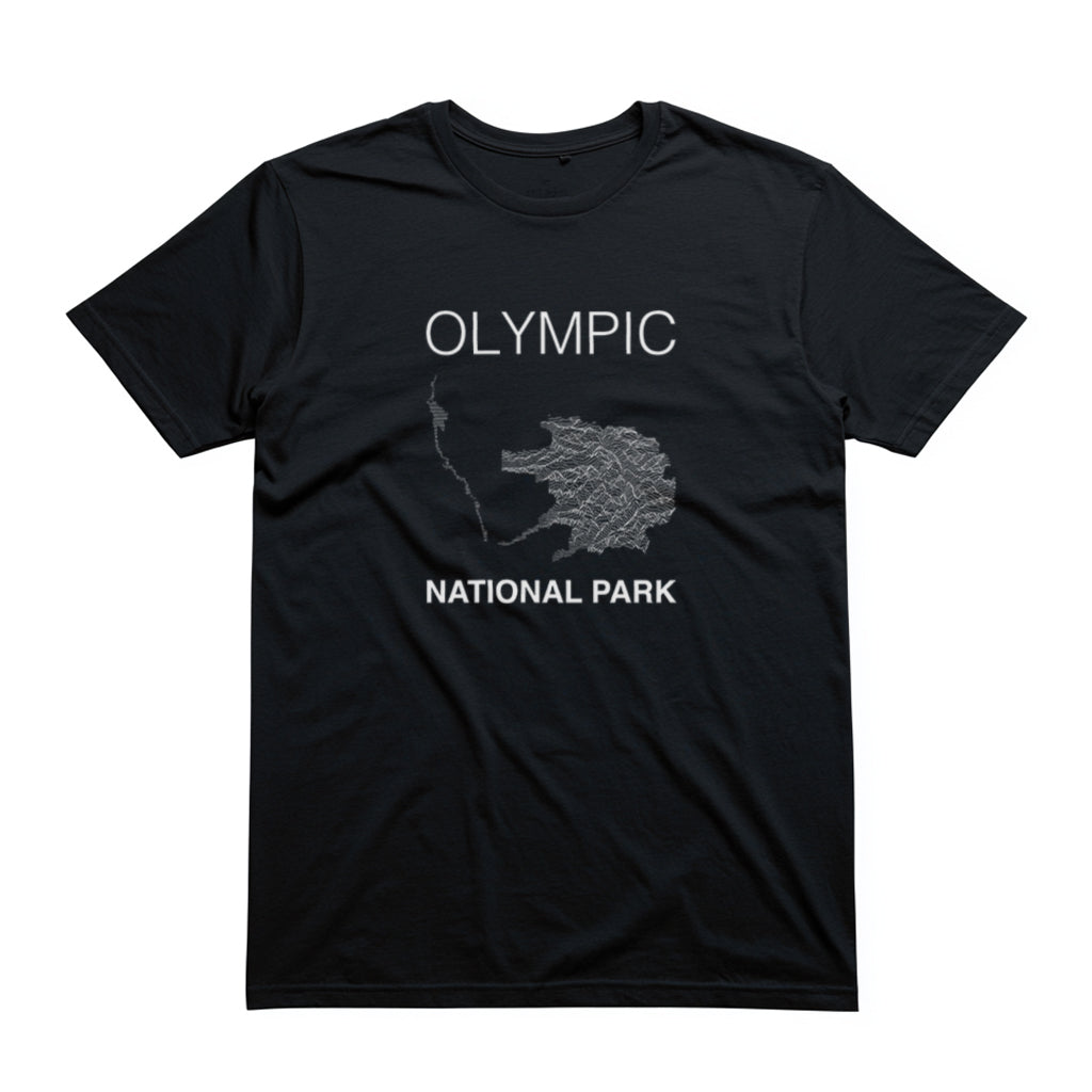 Olympic National Park T-Shirt Lines in Black