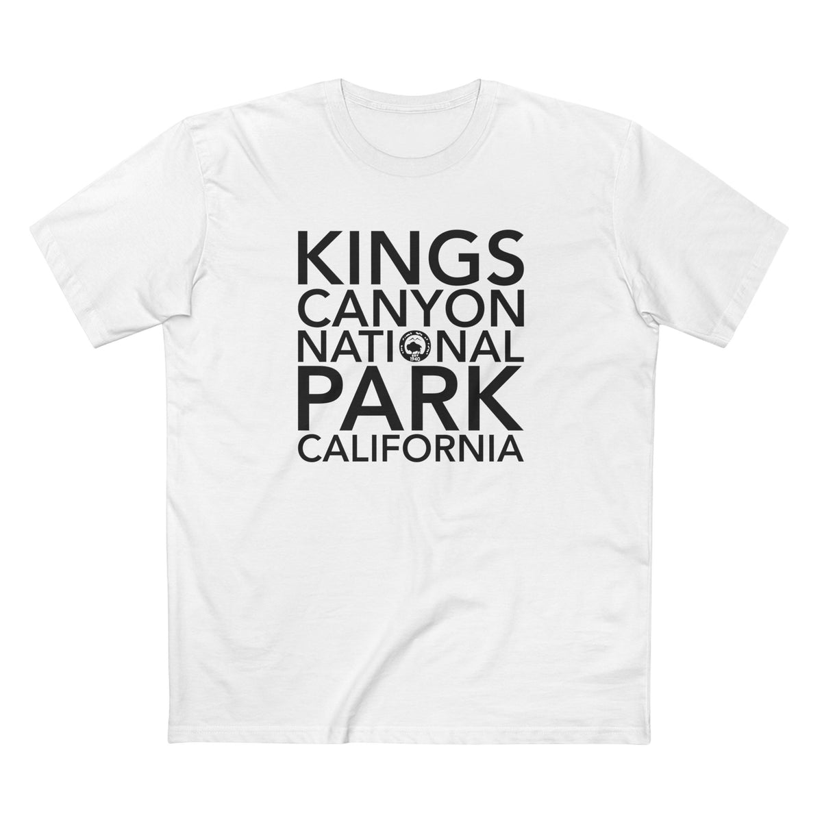 Kings Canyon National Park T-Shirt Block Text in White