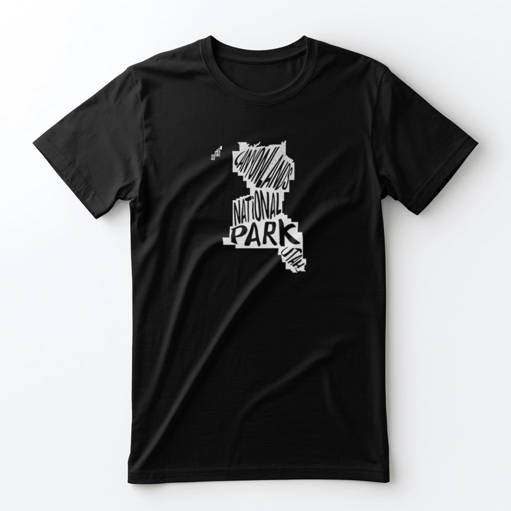 Canyonlands National Park T-Shirt - Map in Black
