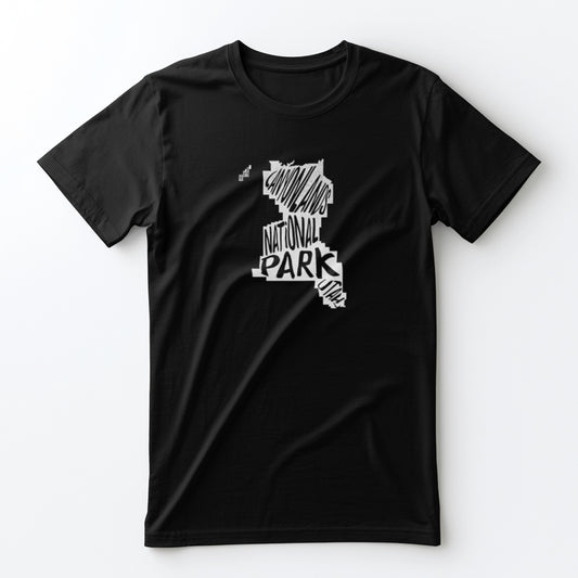 Canyonlands National Park T-Shirt - Map in Black