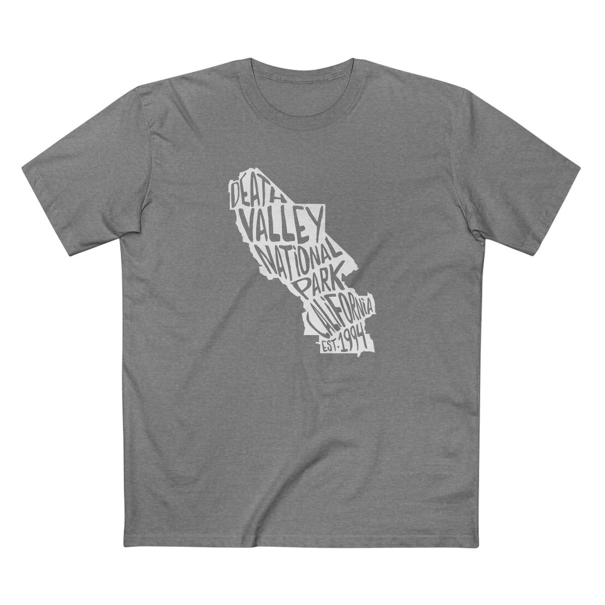 Death Valley National Park T-Shirt - Map in Athletic Heather