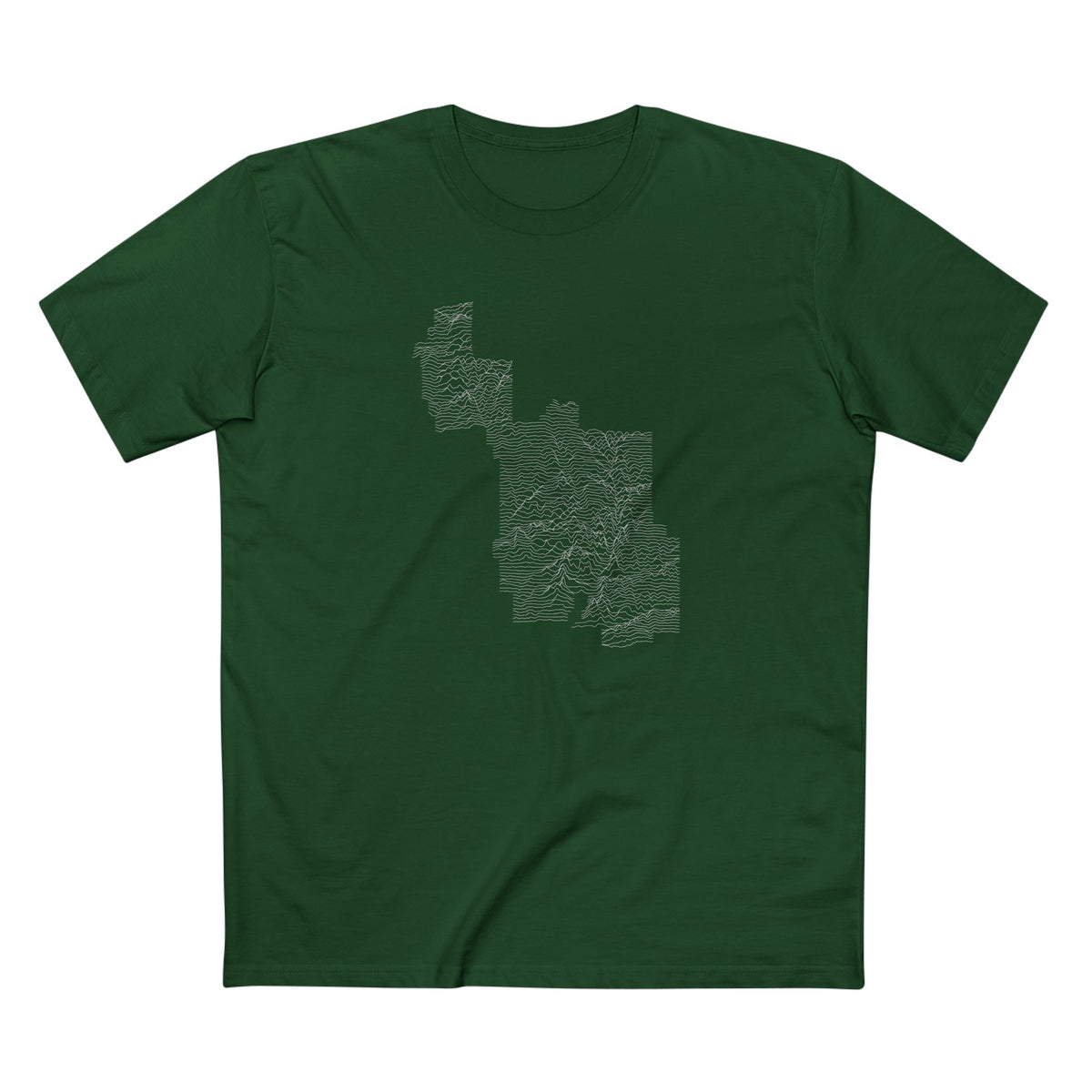 Zion National Park T-Shirt - Topographical Lines in Forest Green