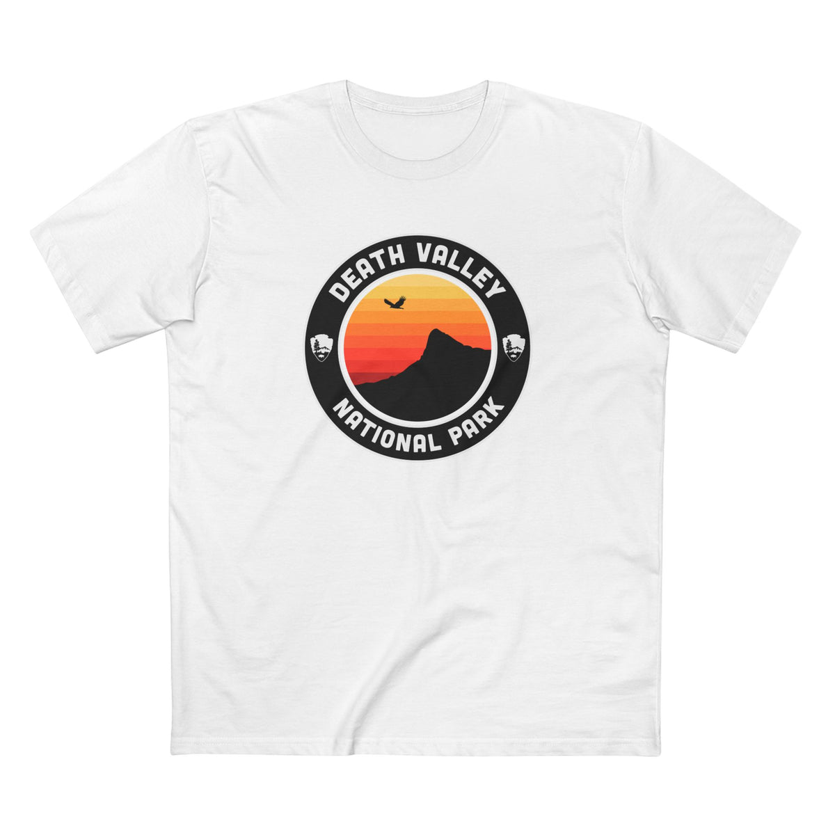 Death Valley National Park T-Shirt - Round Badge Design in White